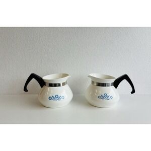 Corning Ware Blue Cornflower Coffee Tea Pot Kettle Set Of 2 No Lids